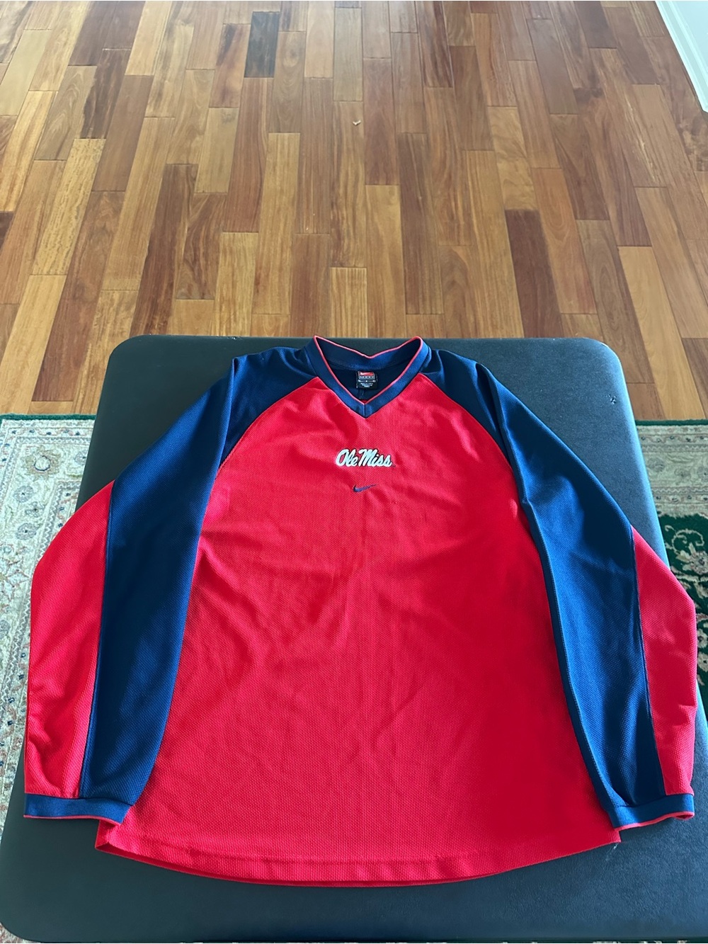 Nike Ole Miss Team Red & Navy Men's Long Sleeve Sweater Mens Large